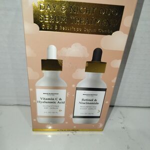 Day & Night Duo Serum Set with Gold and White Packaging